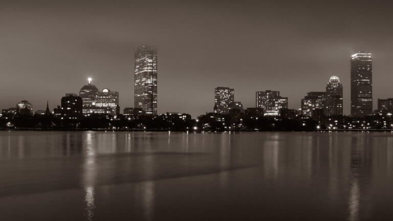 boston night cityscape