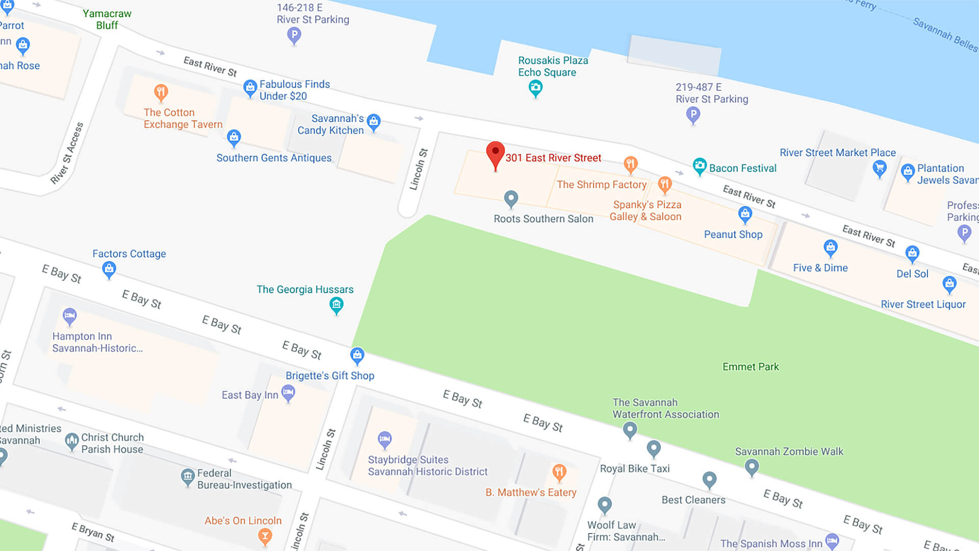 Savannah Map & Directions — Ghosts & Gravestones