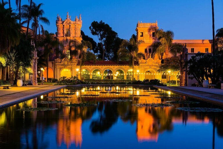 San Diego balboa park at night