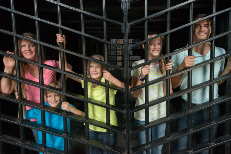 Guests at St. Augustine Old Jail cell