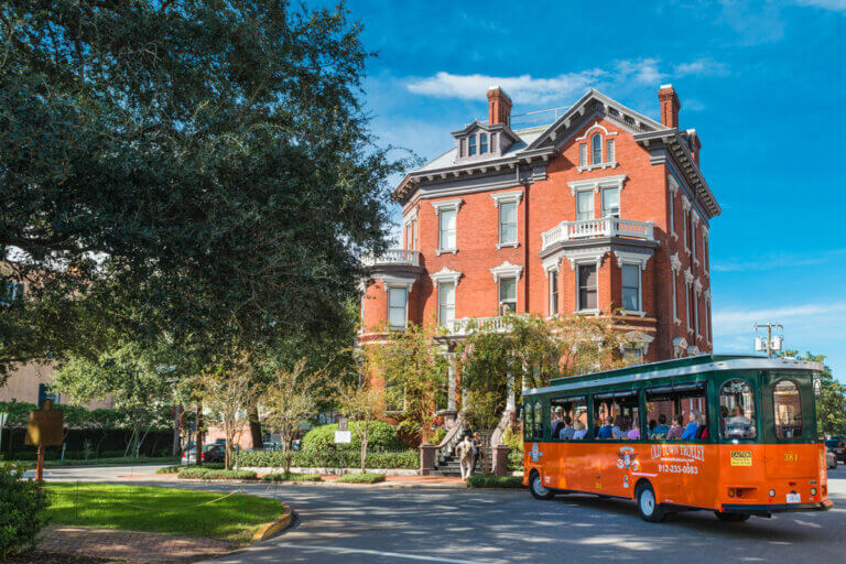 Savannah trolley and kehoe house