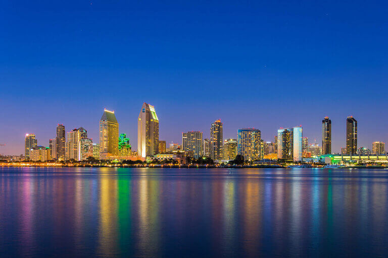 San Diego skyline at night
