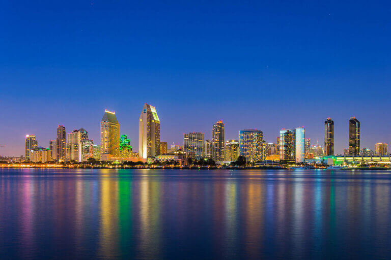 San Diego skyline at night