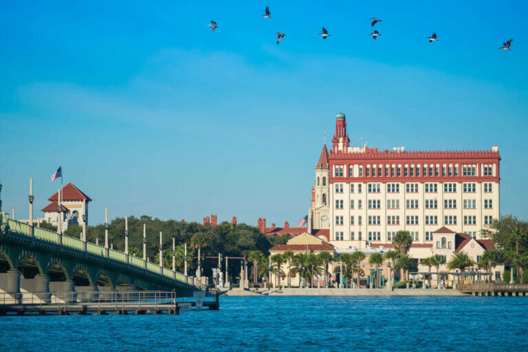 St. Augustine bridge of lions and skyline