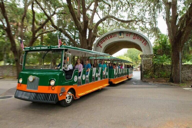 St. Augustine trolley at Fountain of Youth