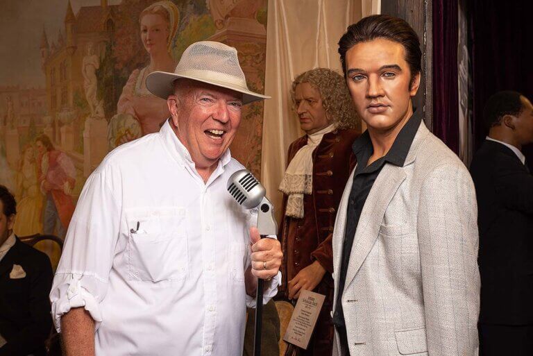 Guests at St. Augustine Potter's Wax Museum Elvis exhibit