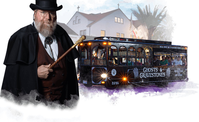 San Diego ghost host and trolley