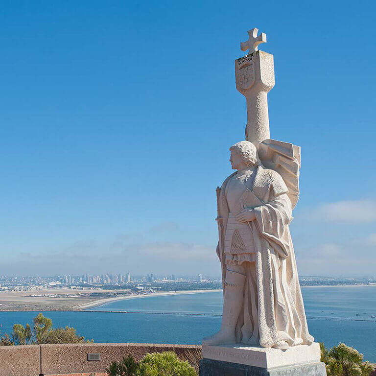 Cabrillo National Monument in San Diego features stunning coastal views, historic landmarks