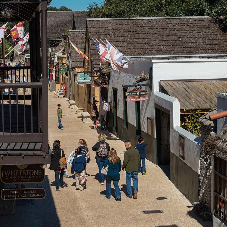St. George Street, St. Augustine, featuring quaint shops and historic facades