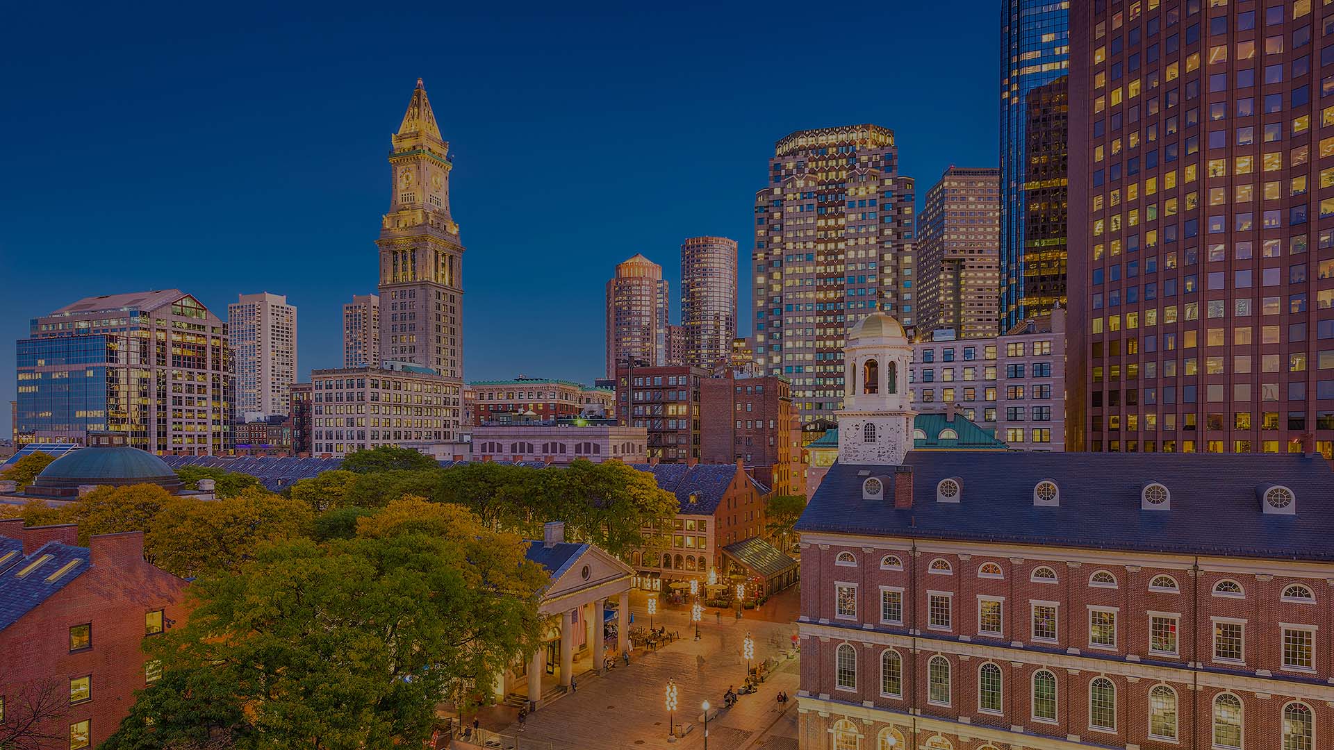 Downtown Boston at night
