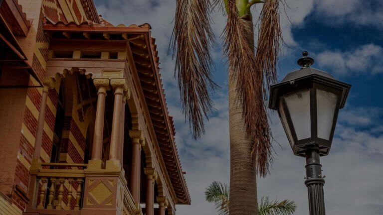 Duval Street in Key West, filled with colorful buildings
