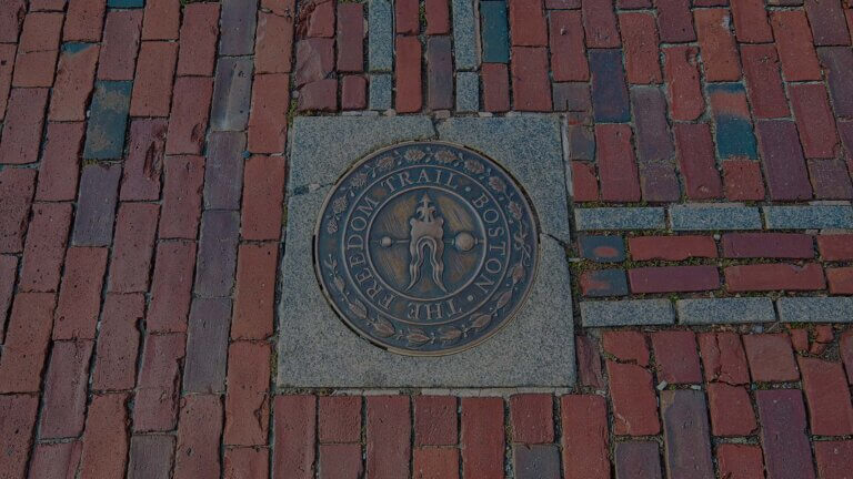 Famous walking route in Boston Freedom Trail