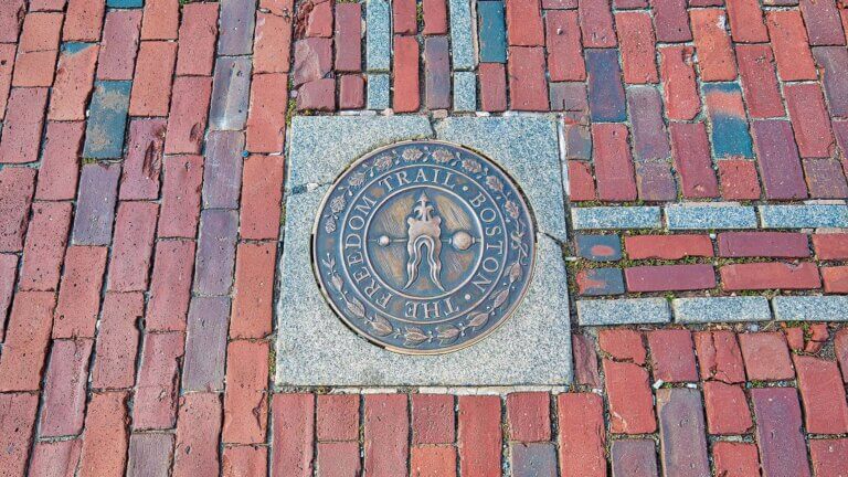Famous walking route in Boston Freedom Trail